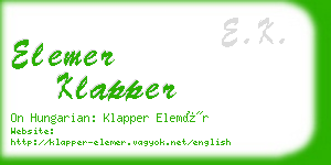 elemer klapper business card